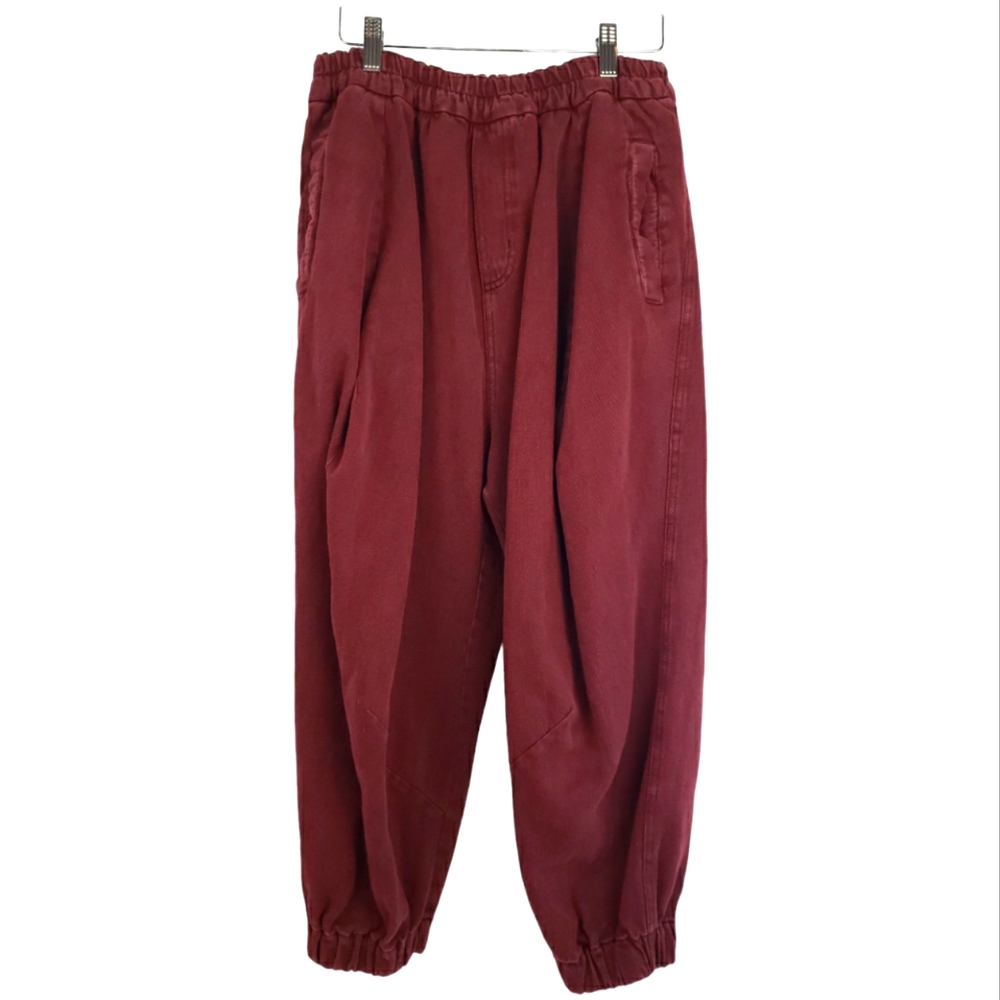 Anntian Drop Crotch Jogger Size Small in Red Spice-Drawstring